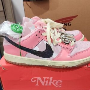 Nike Barbie Dunks Pink and Black Sneakers with Cream Accents